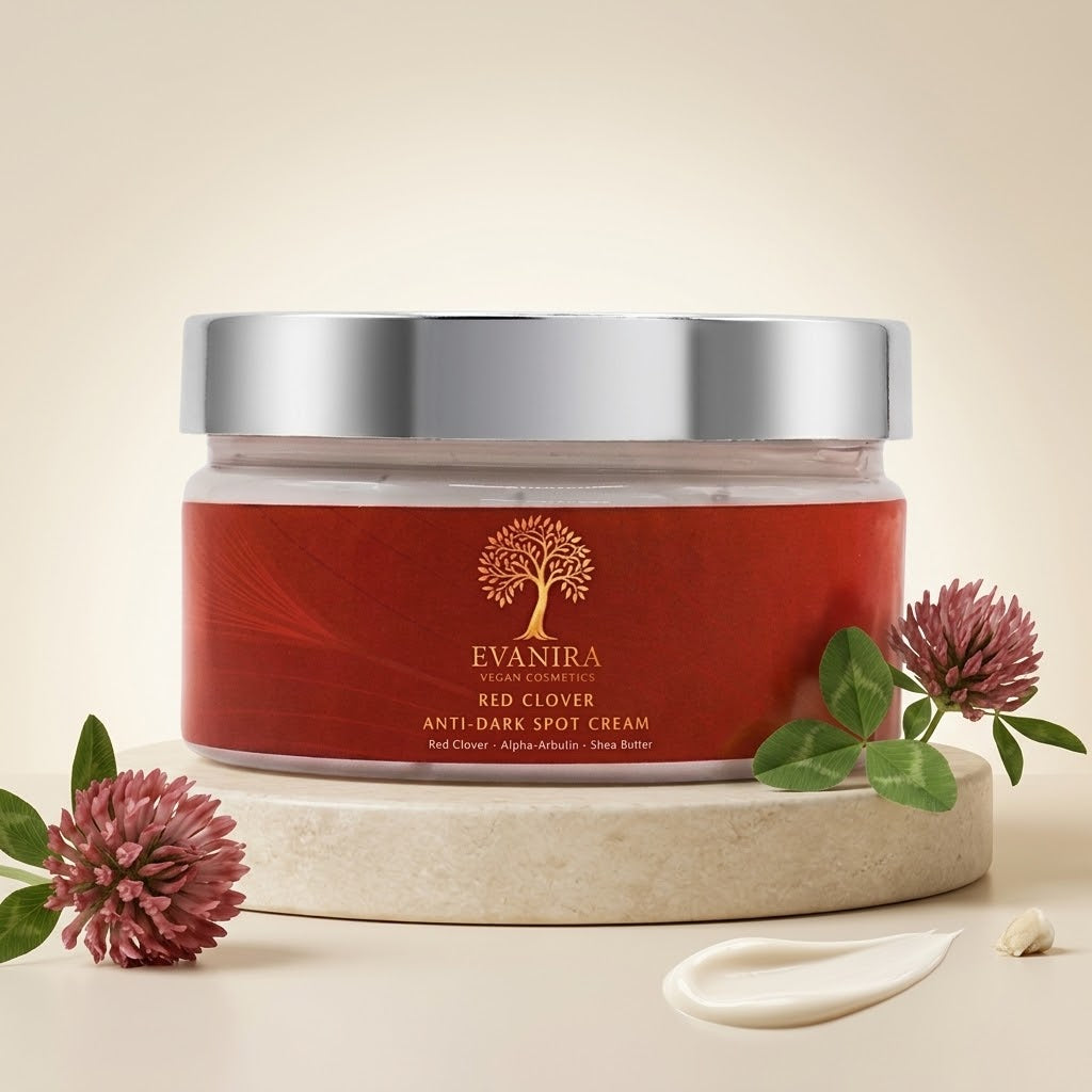 Evanira 레드클로버 다크스팟 케어 크림, 비건 브라이트닝 모이스처라이저 (100ml / 500ml)