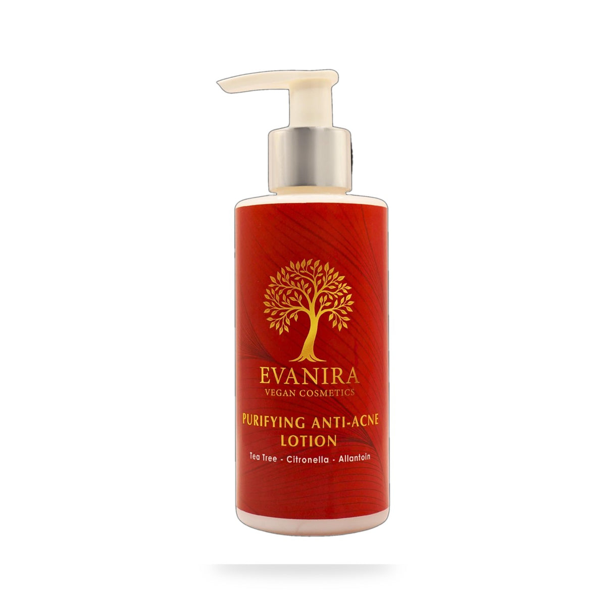 Evanira Purifying Anti-Acne Lotion, Vegan Tea Tree Aloe Face Body Skincare — beyaz stüdyo